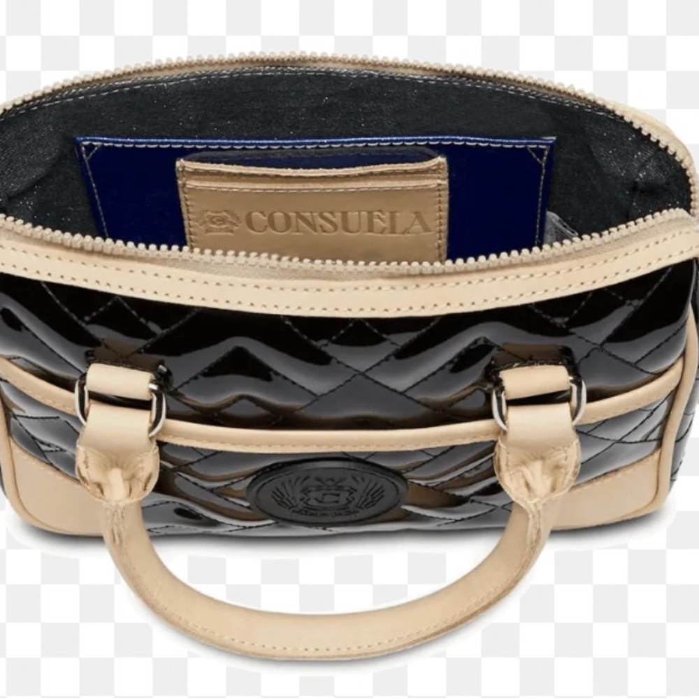 SALE Today !!!!Consuela Black and Cream Quilted Satchel